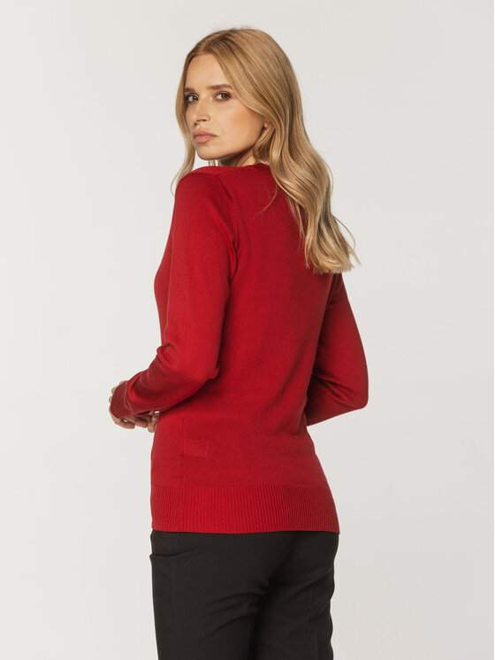 Willsoor Willsoor Sweter 88441 Bordowy Basic Fit