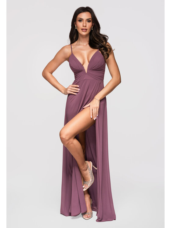 Ombre Ombre Sukienka wieczorowa LA-OM-DLR357 Czerwony A-Line Fit
