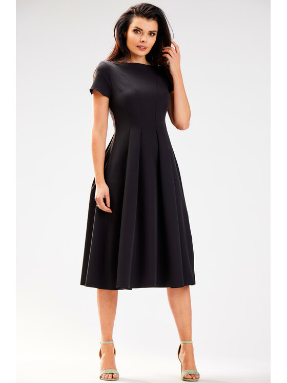 Awama Awama Sukienka letnia A569 Czarny Basic Fit