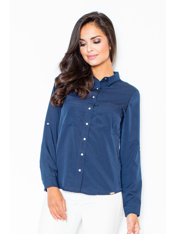 FIGL FIGLFIGL Camicia M384 Blu scuro Regular Fit