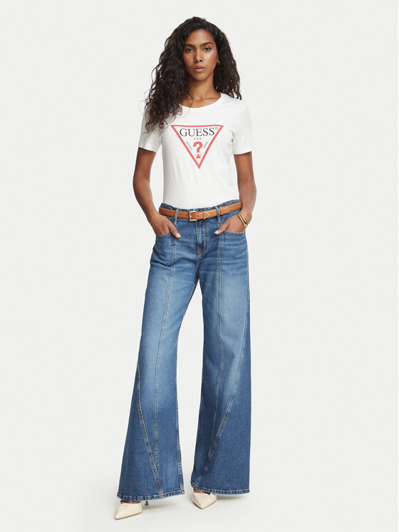 Guess Guess T-Shirt W1YI1B I3Z14 Biały Slim Fit