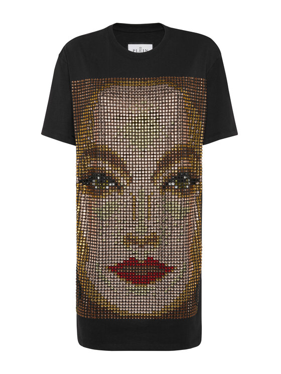 PHILIPP PLEIN PHILIPP PLEIN Sukienka codzienna 24293 Czarny Over Fit