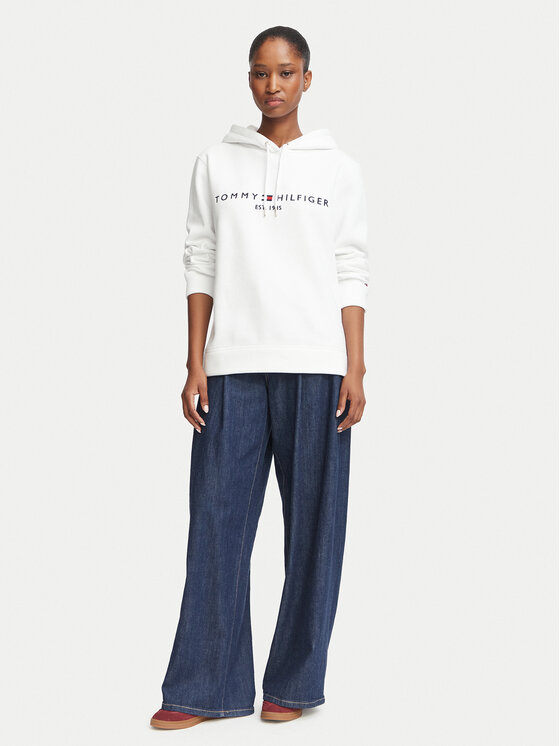 Tommy Hilfiger Tommy Hilfiger Mikina Heritage WW0WW31998 Bílá Regular Fit