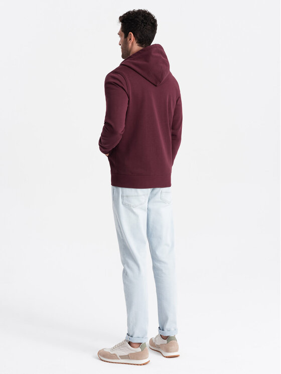 Ombre Ombre Mikina OM-SSBZ-0160 Bordó Regular Fit