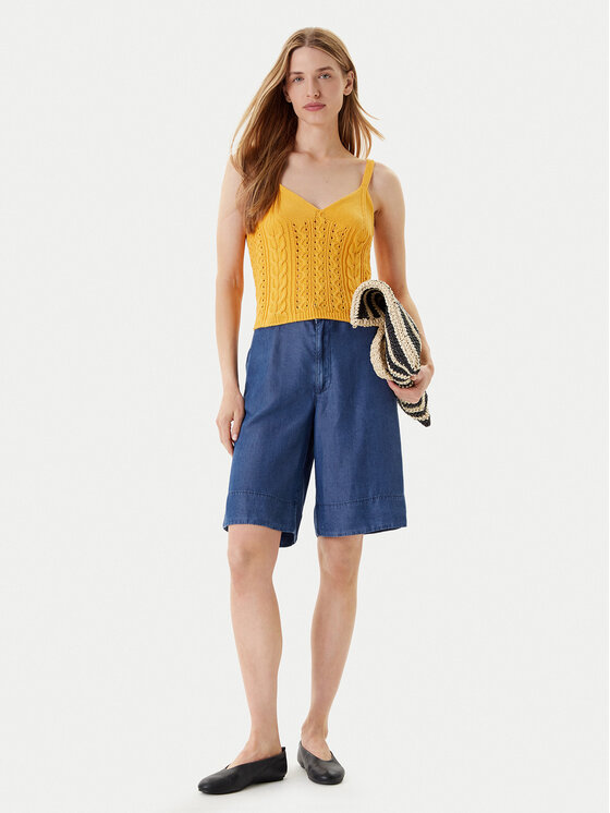 United Colors Of Benetton United Colors Of Benetton Top 101TDH01B Žuta Slim Fit