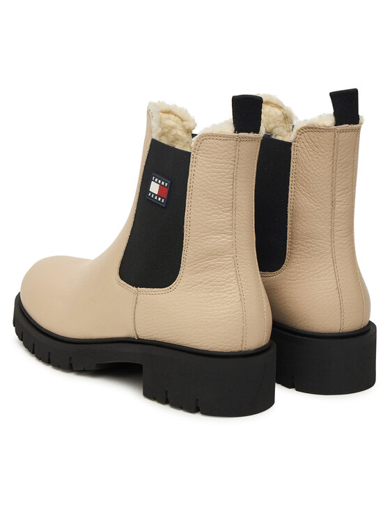 Tommy Jeans Tommy Jeans Kotníková obuv s elastickým prvkem Tjw Chelsea Boot Wl EN0EN02826 Écru