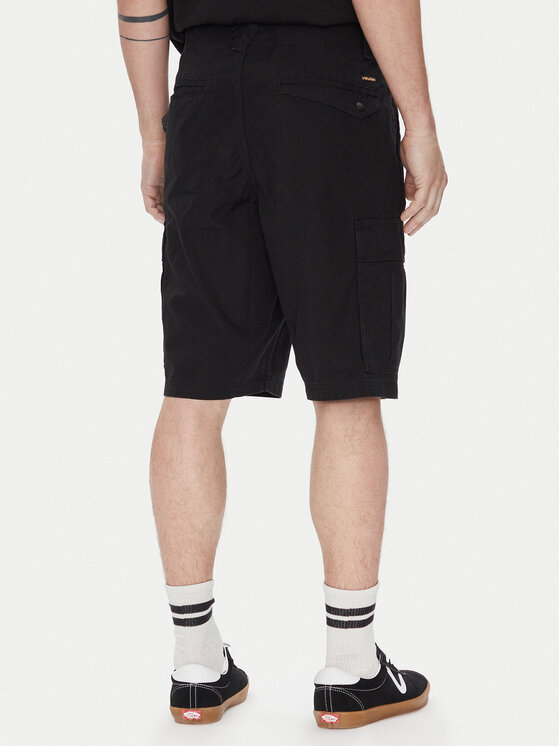 Volcom Volcom Šortky z materiálu Strange Tripper A0912502 Černá Loose Fit