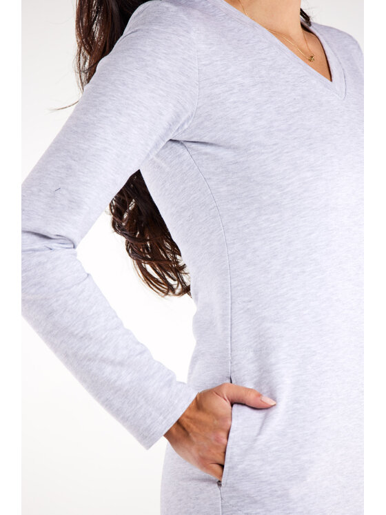 Infinite You Infinite You Sukienka dzianinowa M313 Szary Basic Fit