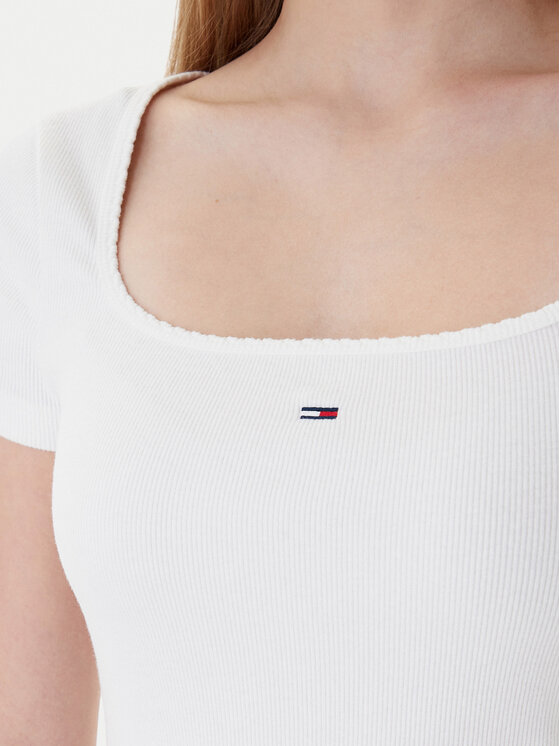 Tommy Jeans Tommy Jeans Marškinėliai DW0DW21837 Balta Slim Fit