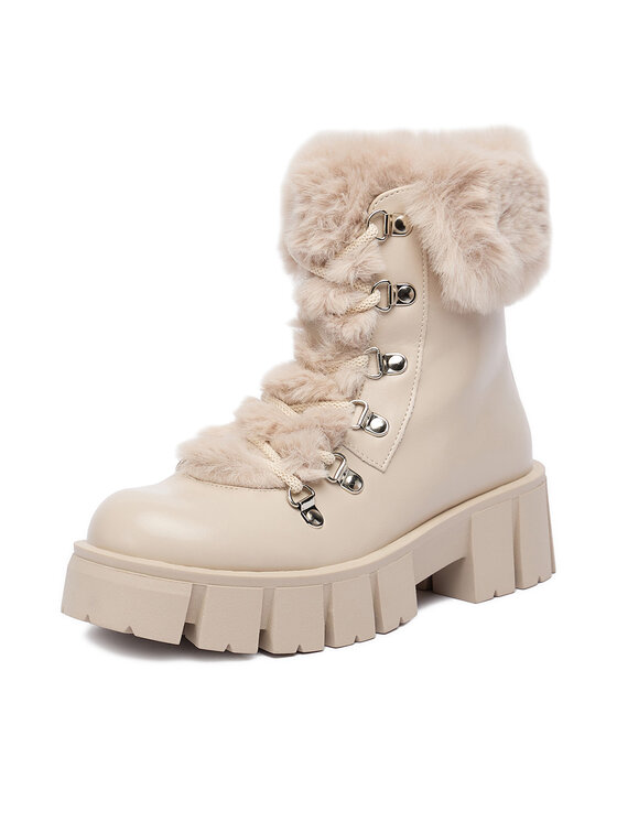 DeeZee DeeZee Schnürschuhe 90190-6 Écru