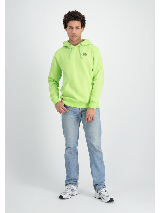Alpha Industries Alpha Industries Bluza Basic Small Logo Hoodie Zielony Regular Fit