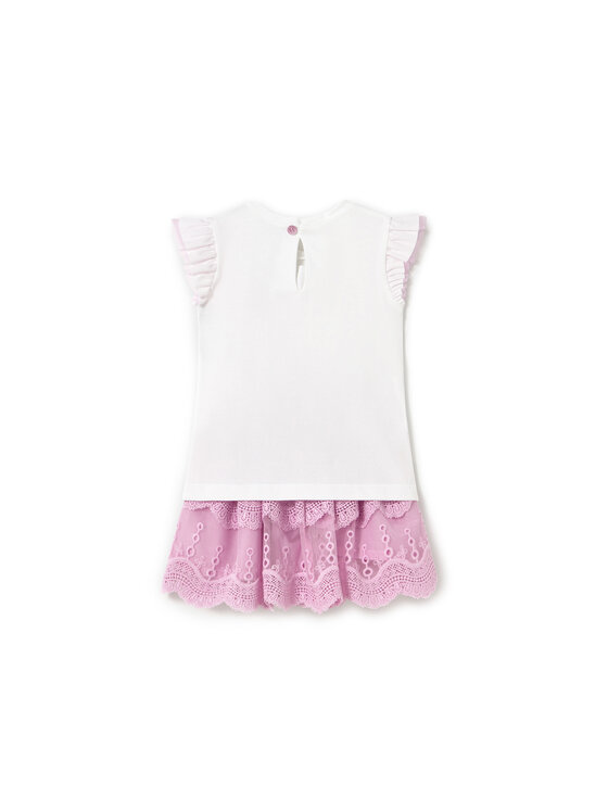 Mayoral Mayoral Set tricou și fustă 1929 Roz Regular Fit