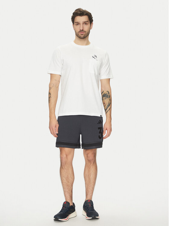 adidas adidas T-Shirt Lounge Slides Graphic Pocket JC5282 Biały Regular Fit
