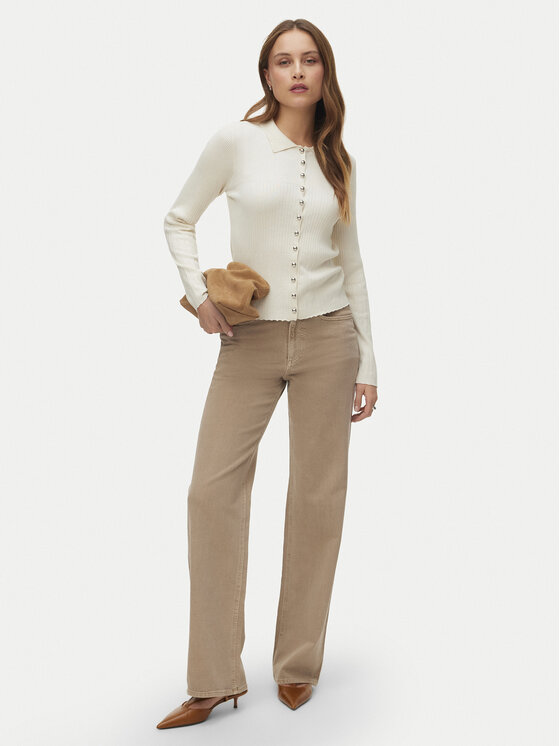 Vero Moda Vero Moda Jeansy Tessa 10288257 Béžová Wide Leg