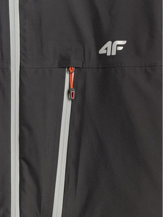 4F 4F Kurtka przeciwdeszczowa TREKKING Czarny Regular Fit