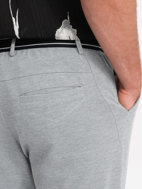 Ombre Ombre Kalhoty z materiálu OM-PACP-0116 Šedá Regular Fit