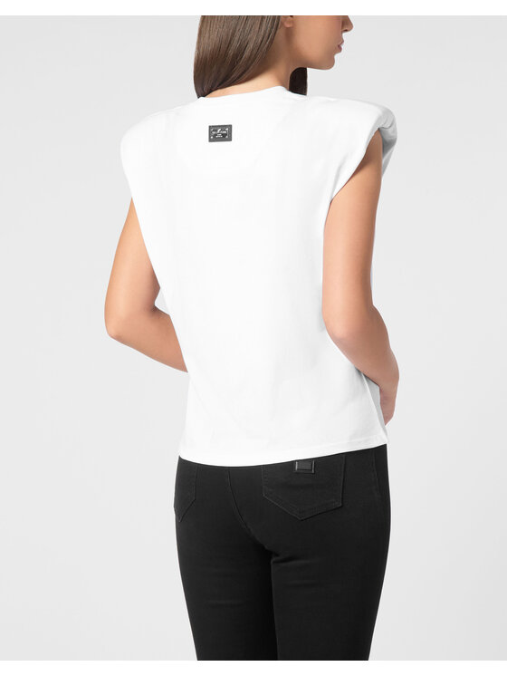 PHILIPP PLEIN PHILIPP PLEIN Tank top 9537 Biały Skin Tight Fit