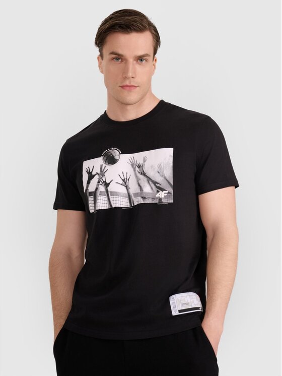 4F 4F T-shirt 4FRAW25TTSHM3319-20S Nero Regular Fit