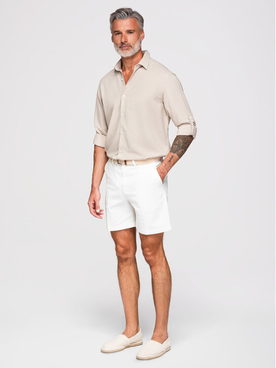Ombre Ombre Koszula OM-SHCS-0190 Szary jasny Regular Fit