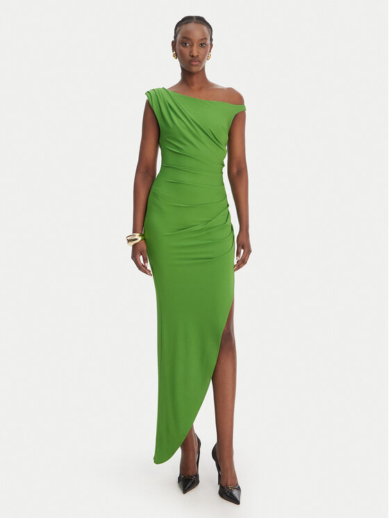 Elisabetta Franchi Rochie cocktail AB-906-61E2-V450 Verde Regular Fit