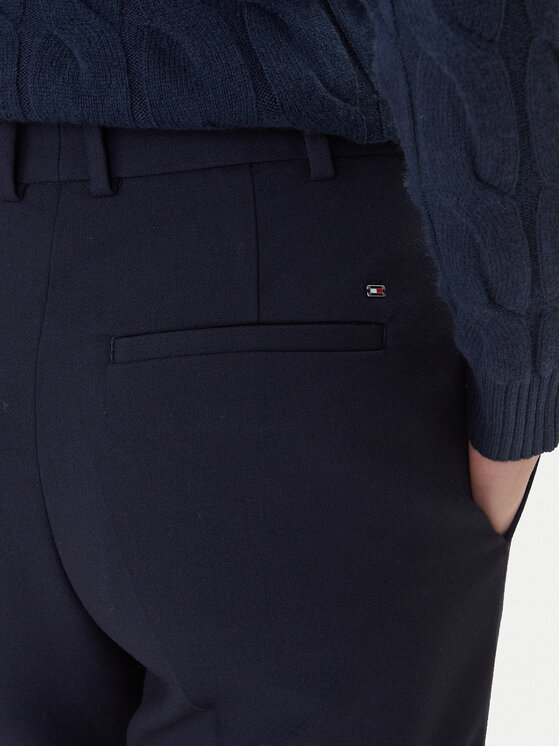 Tommy Hilfiger Tommy Hilfiger Hlače iz tkanine WW0WW48355 Mornarsko modra Straight Fit
