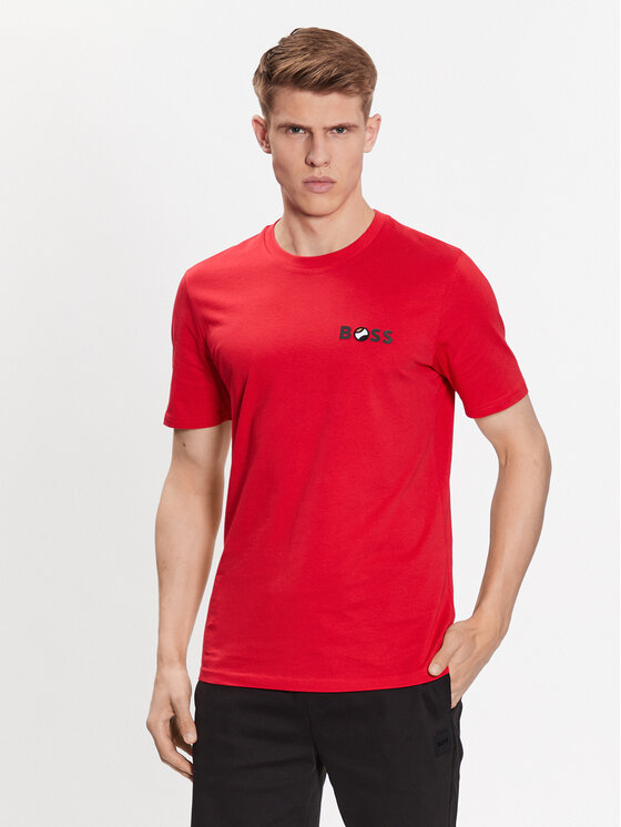 Boss Tricou Tiburt 50489420 Roșu Regular Fit