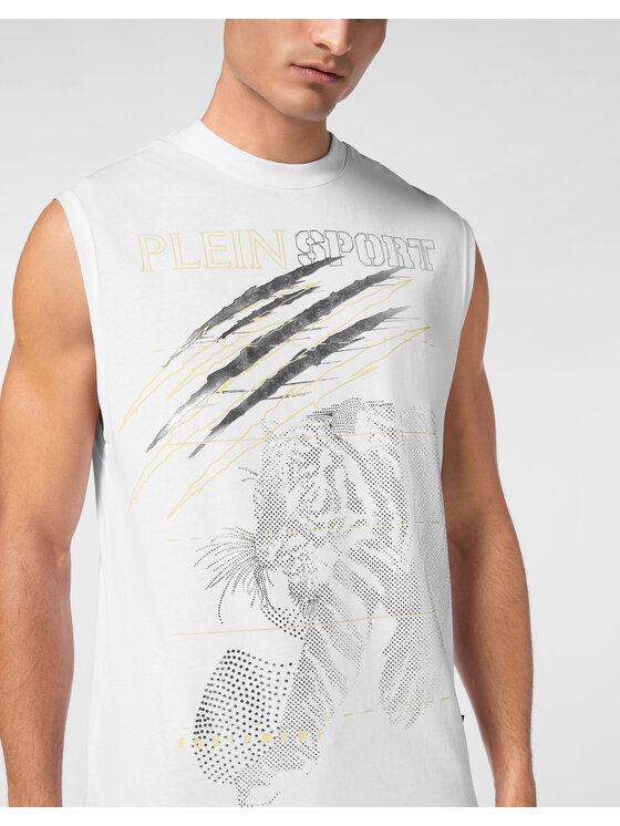 Plein Sport Plein Sport Tank top 22973 Biały Regular Fit