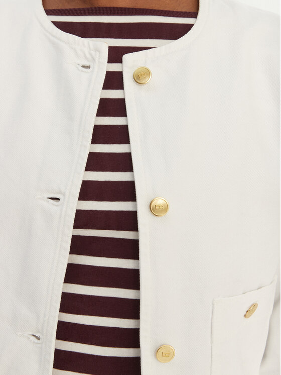 Tommy Hilfiger Tommy Hilfiger Džinsinė striukė Lady WW0WW48591 Balta Regular Fit