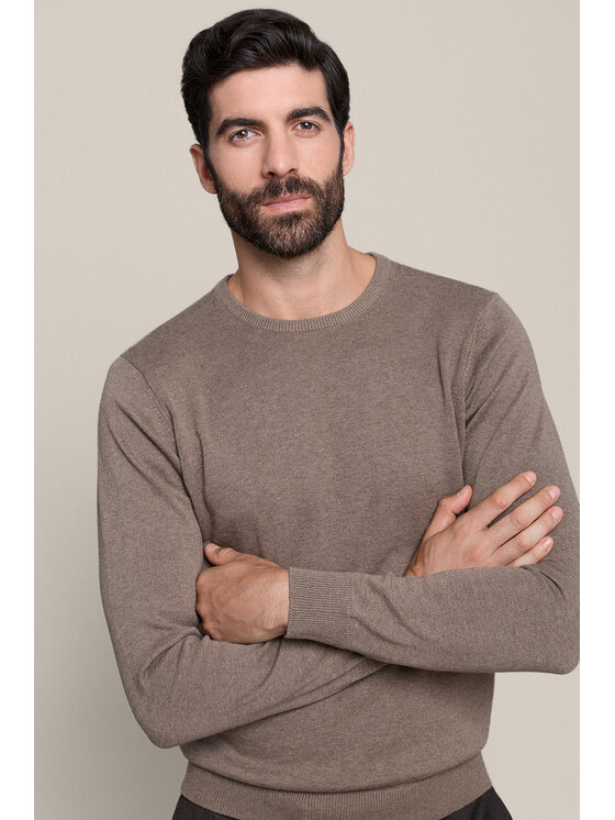 Lancerto Lancerto Sweter Christopher SW073226000036 Beżowy Regular Fit
