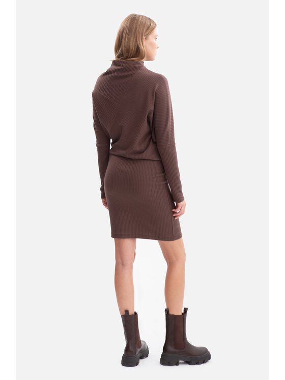 BeWear BeWear Sukienka dzianinowa b309 Brązowy Baggy Fit
