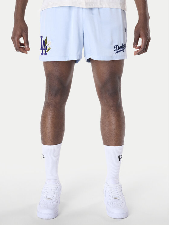 New Era New Era Pantaloni scurți sport LA Dodgers MLB Woven 60596373 Albastru celest Regular Fit
