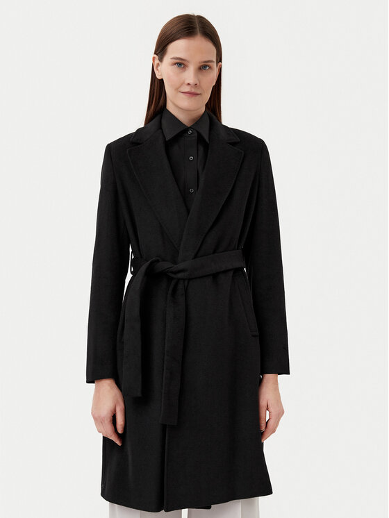 Motivi Cappotto di lana 0044Q000531N Nero Regular Fit, taglia : 4