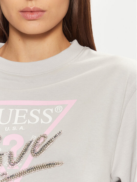 Guess Guess Μπλούζα W5RQ04 KB683 Γκρι Regular Fit