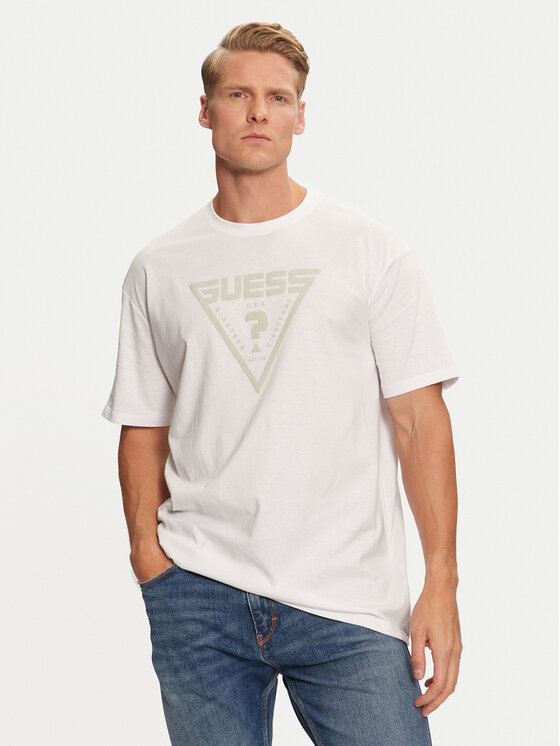 Guess Tricou Azha Z4BI02 I3Z14 Alb Regular Fit | Modivo.ro