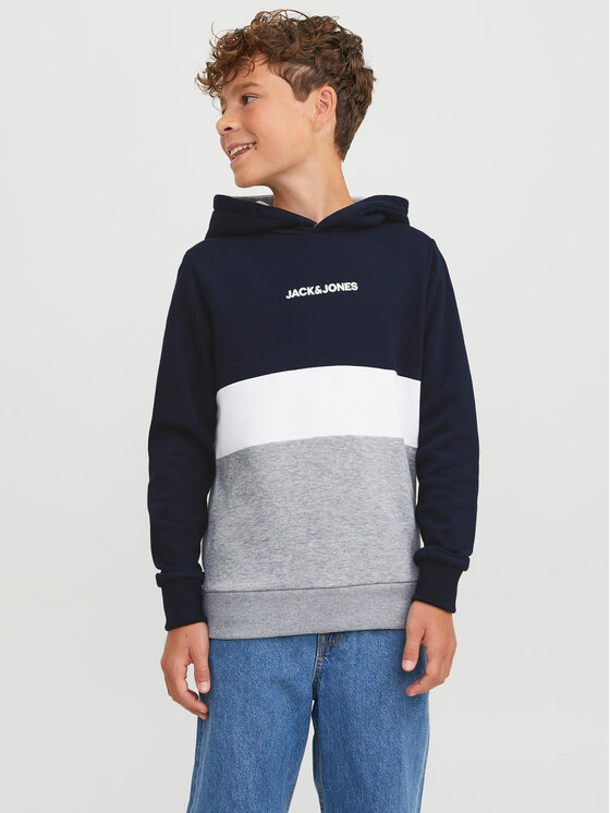 Jack&Jones Junior Džemperis ar kapuci 12237402 Tumši zils Regular Fit