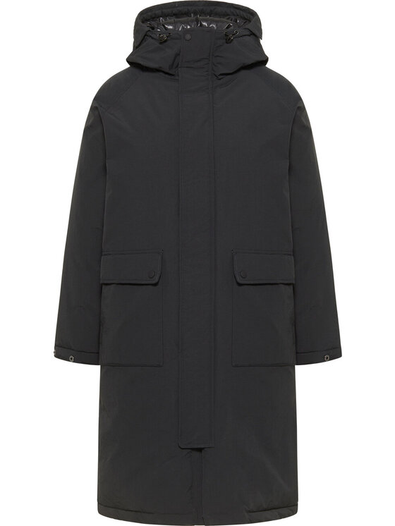 Mustang Mustang Kurtka zimowa LONG PARKA Czarny Loose Fit
