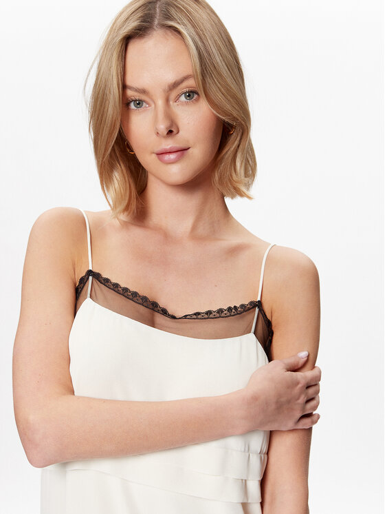 TWINSET TWINSET Poletna obleka 231TT2024 Écru Regular Fit