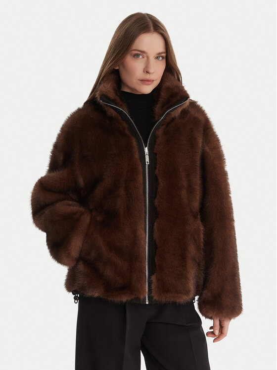 MAX&Co. MAX&Co. Кожено палто Azoto 2526086014200 Кафяв Regular Fit