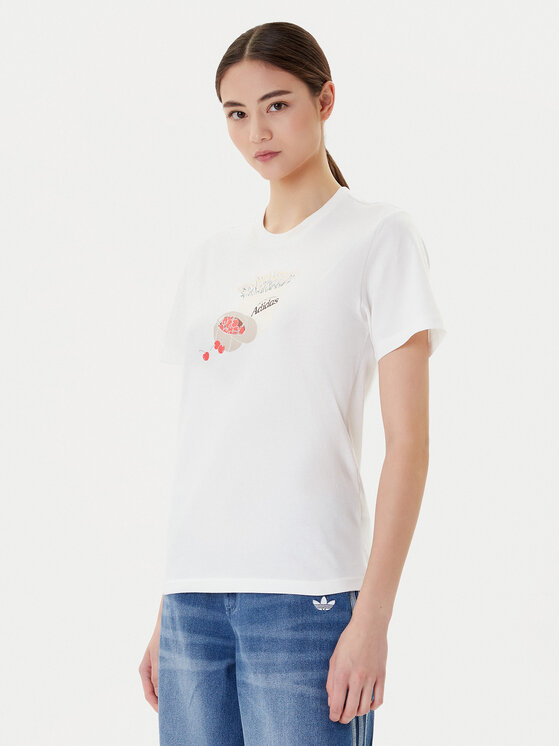 adidas adidas Majica Farmers Market Graphic JN2543 Bela Regular Fit