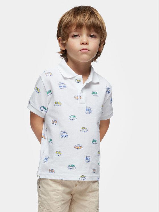 Mayoral Tricou polo 3107 Alb Regular Fit