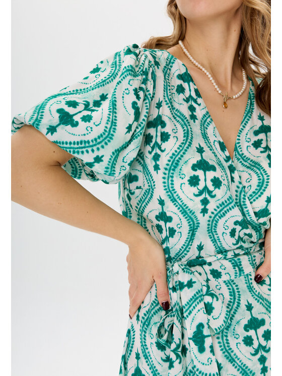 Mirons Mirons Sukienka koktajlowa print Zielony Regular Fit
