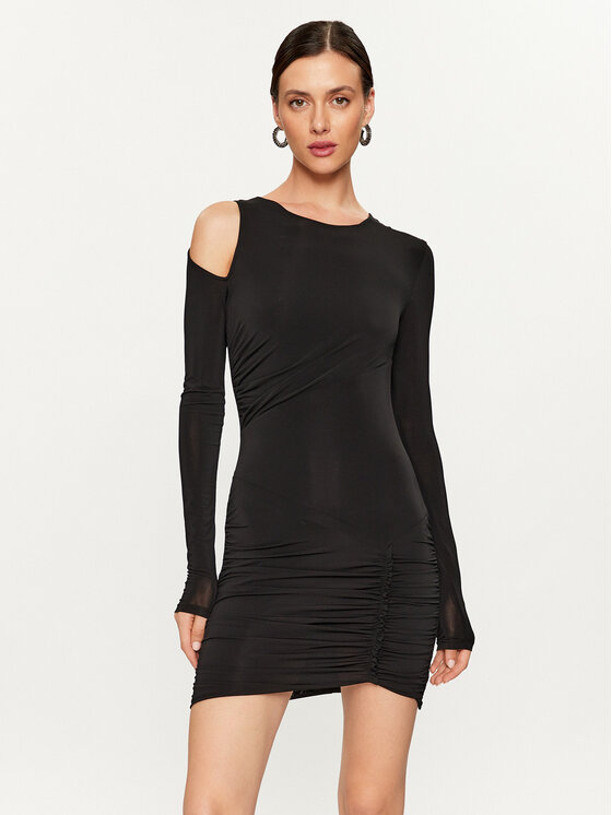 Pinko Koktejlové šaty Bey Blate Abito 102489 A1BQ Čierna Slim Fit