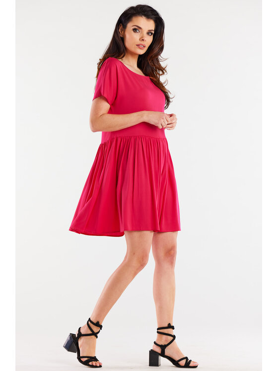 Awama Awama Sukienka letnia A517 Fioletowy Basic Fit