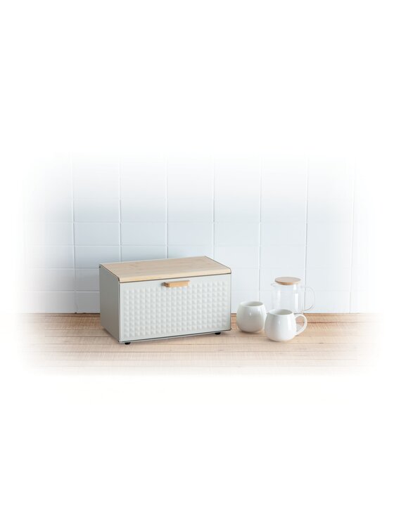 MIAhome MIAhome Chlebak metalowy 23,5x35,5x20,8 cm EXTRA beżowy Beżowy