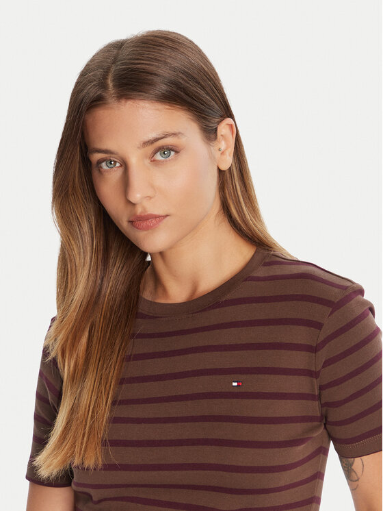 Tommy Hilfiger Tommy Hilfiger Marškinėliai New Cody WW0WW40587 Ruda Slim Fit