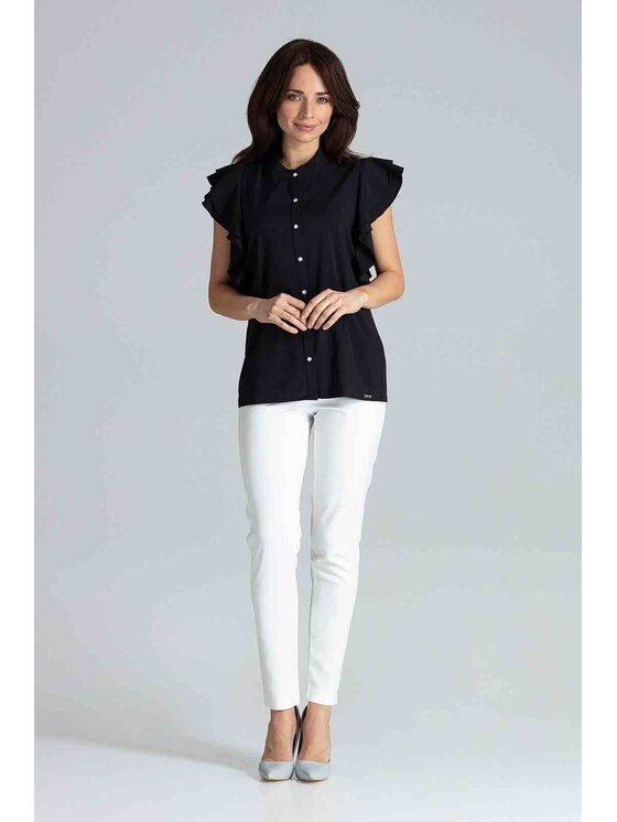 Lenitif Lenitif Blusa K482 Nero Regular Fit