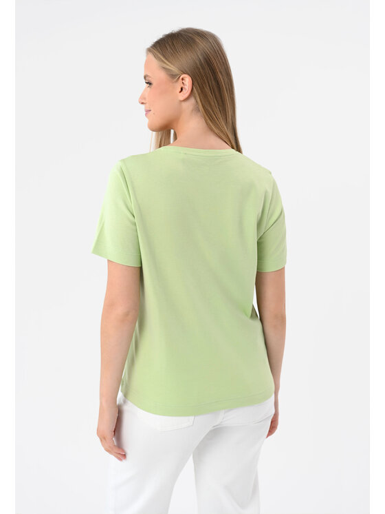 Volcano Volcano T-Shirt TM-LUPINA Zielony Regular Fit