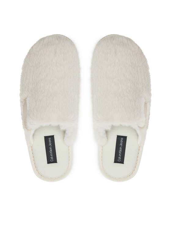 Calvin Klein Jeans Calvin Klein Jeans Kapcie Hotel Slipper Fur After Glow YW0YW01593 Écru