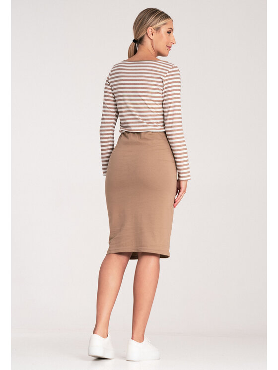 FIGL FIGL Každodenné šaty M1057 Béžová Regular Fit