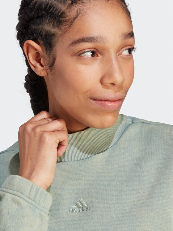 adidas adidas Суитшърт ALL SZN Fleece Washed IL3263 Зелен Regular Fit